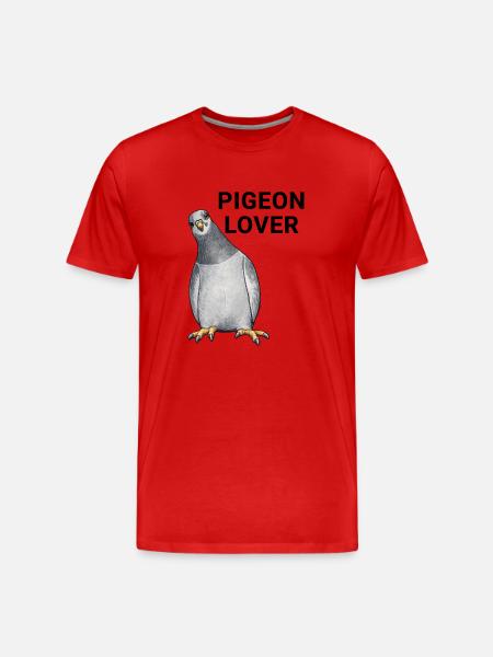Colombe devant fond noir - T-shirt bio Premium Homme - rouge