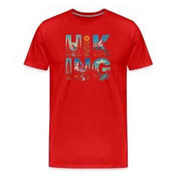 Randonnée - Aventure en plein air - T-shirt bio Premium Homme - rouge - Devant - Damien (186cm)