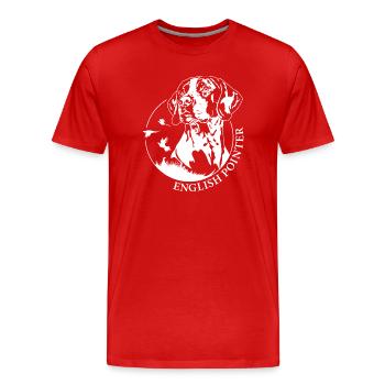 English Pointer Portrait Hunde Jagdhunde Jagdhund  - Männer Premium Bio T-Shirt - Rot - Vorne - Damien (186cm)