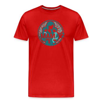 Maman High 2 Jumeaux Maman de deux Mamans Maman - T-shirt bio Premium Homme - rouge - Devant - Damien (186cm)