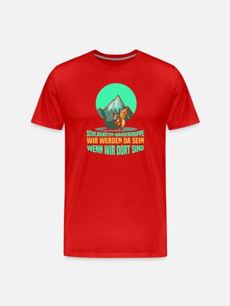 Schildkörten Wandergruppe Wander Bergsteiger - Männer Premium Bio T-Shirt - Rot