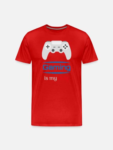 Gaming Is My Duty Gamer Controller - Männer Premium Bio T-Shirt - Rot