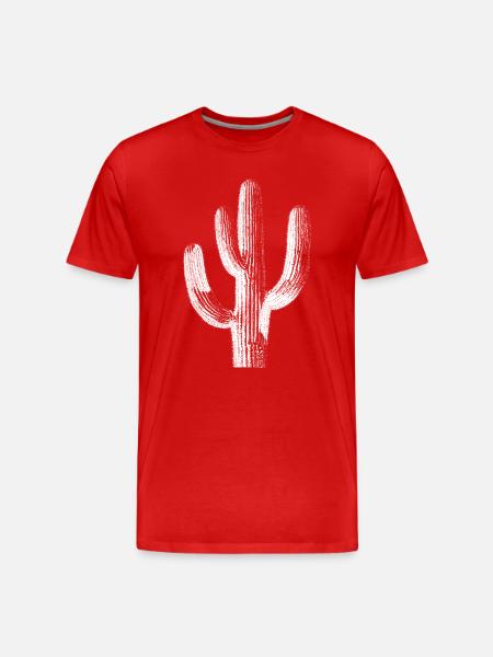 Cactus Brushstroke Silhouette - Men's Premium Organic T-Shirt - red