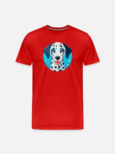 Dalmatians (Comic Portrait) - Men's Premium Organic T-Shirt - red