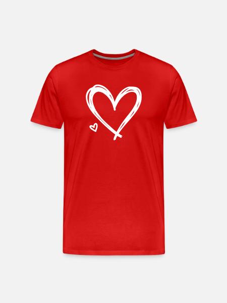 Heart - Men's Premium Organic T-Shirt - red