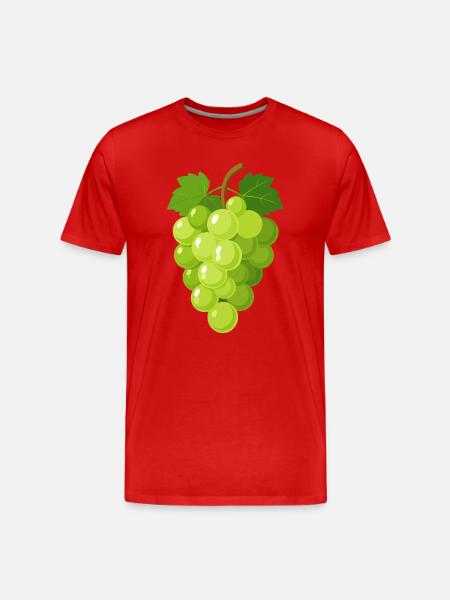 Green Grapes Illustration - Men's Premium Organic T-Shirt - red