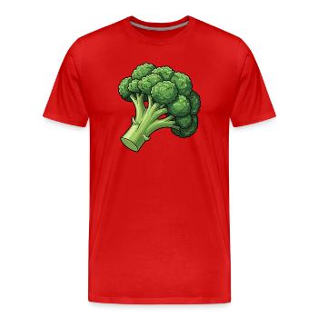Cartoon vif en brocoli - T-shirt bio Premium Homme - rouge - Devant - Damien (186cm)
