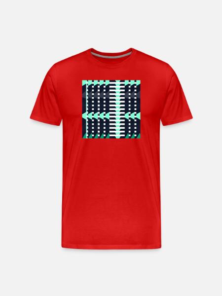 Modern Geometric Illusion Full Pattern Block - Men's Premium Organic T-Shirt - red