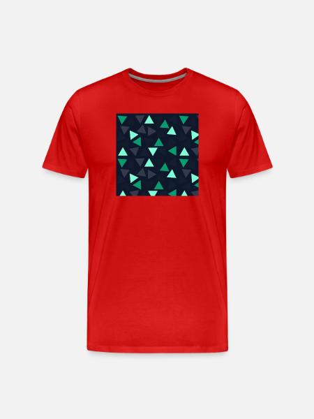Geometric Triangle Pattern Dark Mint Graphic - Men's Premium Organic T-Shirt - red