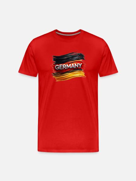 Germany Painting Line Flag - Men's Premium Organic T-Shirt - red