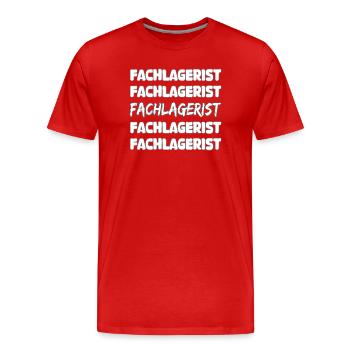 Profession : Magasinier - T-shirt bio Premium Homme - rouge - Devant - Damien (186cm)