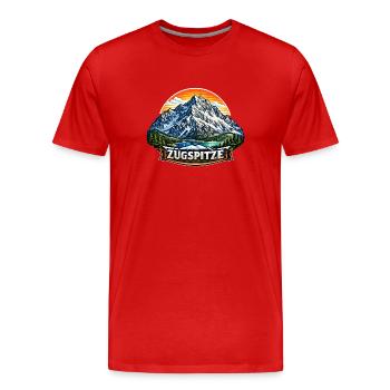 Zugspitze Alpen Panorama - Männer Premium Bio T-Shirt - Rot - Vorne - Damien (186cm)