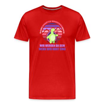 Schildkörten Wandergruppe Wander Bergsteiger - Männer Premium Bio T-Shirt - Rot - Vorne - Damien (186cm)