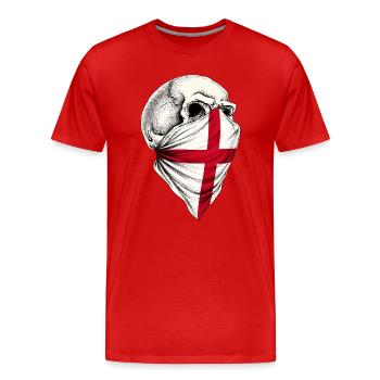 Crâne du drapeau anglais - T-shirt bio Premium Homme - rouge - Devant - Damien (186cm)