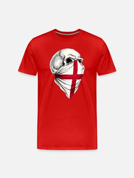 Crâne du drapeau anglais - T-shirt bio Premium Homme - rouge