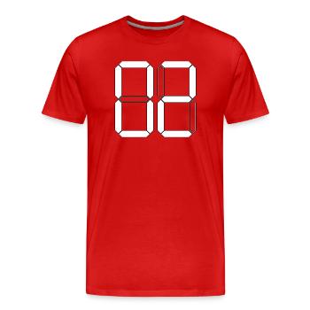 NUMMER 02 Null Zwei Geburtstag Geschenk Digital - Männer Premium Bio T-Shirt - Rot - Vorne - Damien (186cm)