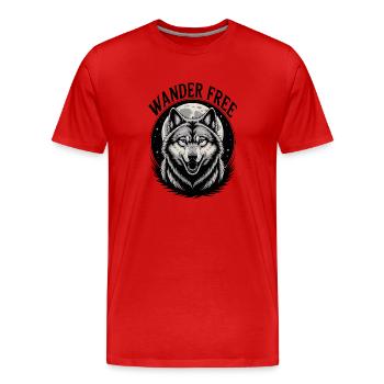 Loup à la Lune - T-shirt bio Premium Homme - rouge - Devant - Damien (186cm)