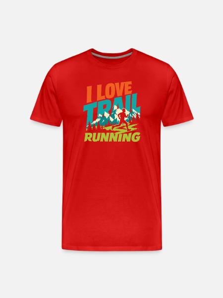 Ich liebe Trailrunning - Männer Premium Bio T-Shirt - Rot