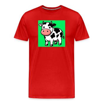 vache - T-shirt bio Premium Homme - rouge - Devant - Damien (186cm)