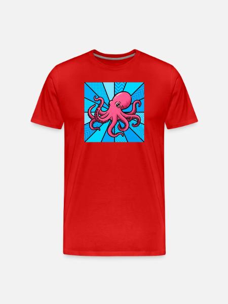 Pieuvre - T-shirt bio Premium Homme - rouge