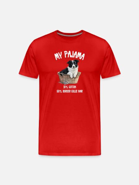 Dog Border Collie Pyjamas - Männer Premium Bio T-Shirt - Rot