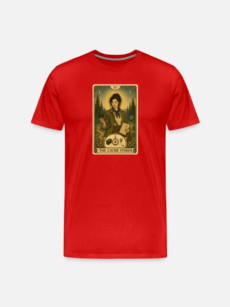 Cache-Sucherin | Outdoor-Schatzsuche Tarot - Männer Premium Bio T-Shirt - Rot