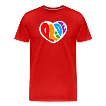 PRIDE - T-shirt bio Premium Homme - rouge - Devant - Damien (186cm)