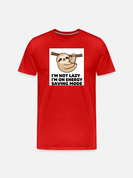 Lazy sloth in power saving mode - Men's Premium Organic T-Shirt - red