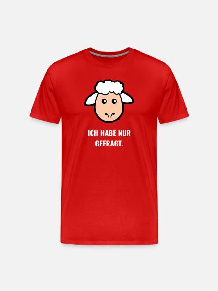 Ich Habe Nur Gefragt. - Männer Premium Bio T-Shirt - Rot