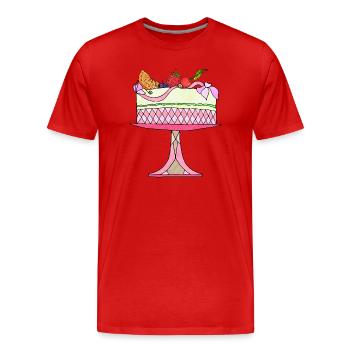 Gâteau - T-shirt bio Premium Homme - rouge - Devant - Damien (186cm)