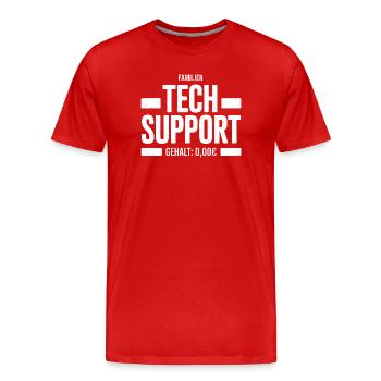 Family Tech Support Zero Salary - Men's Premium Organic T-Shirt - red - Front - Damien (186cm)