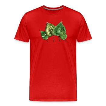 feuilles - T-shirt bio Premium Homme - rouge - Devant - Damien (186cm)