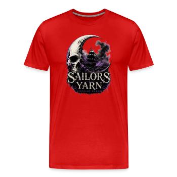 Voyage de nuit | Voiles de Yarn par Cap’nKush - T-shirt bio Premium Homme - rouge - Devant - Damien (186cm)