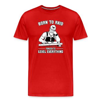 Né pour raider, forcé de tout détruire - T-shirt bio Premium Homme - rouge - Devant - Damien (186cm)