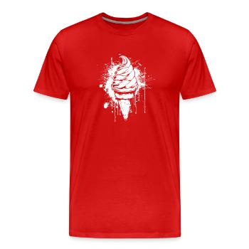 Eistüte Farbklecks - Männer Premium Bio T-Shirt - Rot - Vorne - Damien (186cm)