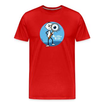 Alles im Blick - Ein Auge drauf haben - Männer Premium Bio T-Shirt - Rot - Vorne - Damien (186cm)