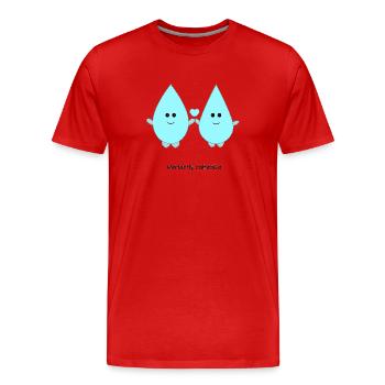 Perfekt zusammenhängende Wassertropfen - Männer Premium Bio T-Shirt - Rot - Vorne - Damien (186cm)