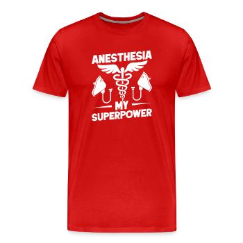 Anesthesiologist My Superpower Specialist - Men's Premium Organic T-Shirt - red - Front - Damien (186cm)