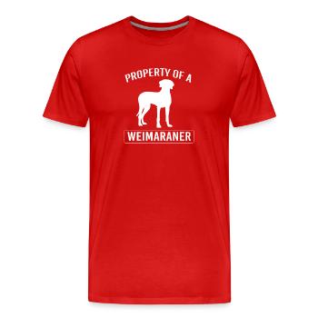 Weimaraner - T-shirt bio Premium Homme - rouge - Devant - Damien (186cm)