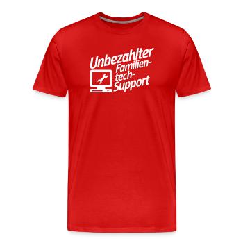 Unpaid Family Tech Support - Men's Premium Organic T-Shirt - red - Front - Damien (186cm)