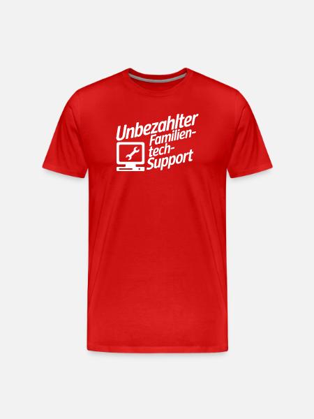 Unpaid Family Tech Support - Men's Premium Organic T-Shirt - red