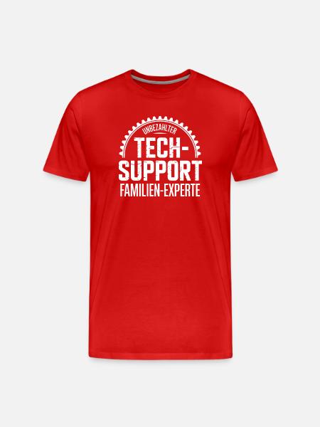 Unpaid Tech Support Family Expert - Men's Premium Organic T-Shirt - red