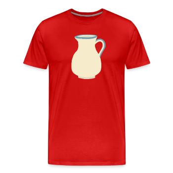 Pichet à crème avec rebord bleu - T-shirt bio Premium Homme - rouge - Devant - Damien (186cm)