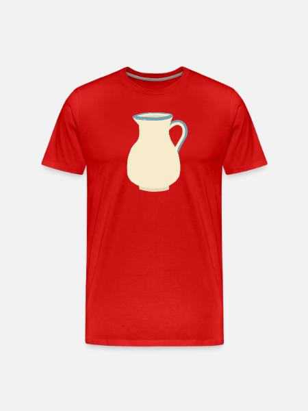 Cream Jug Pitcher with Blue Rim - Men's Premium Organic T-Shirt - red