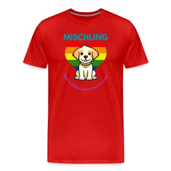 Mischling Design 4 - Männer Premium Bio T-Shirt - Rot - Vorne - Damien (186cm)