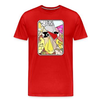 GEBROCHENE TÖNE - Männer Premium Bio T-Shirt - Rot - Vorne - Damien (186cm)