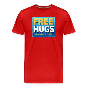 Plateau de câlins gratuit 9h00-17h00 - T-shirt bio Premium Homme - rouge - Devant - Damien (186cm)