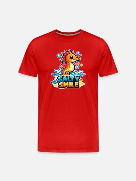 Salty Smile Seepferdchen - Männer Premium Bio T-Shirt - Rot