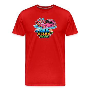 Sea Relax Mode - T-shirt bio Premium Homme - rouge - Devant - Damien (186cm)