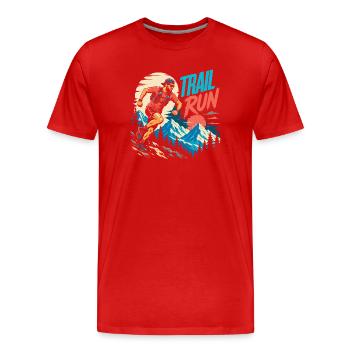 course sur sentier - T-shirt bio Premium Homme - rouge - Devant - Damien (186cm)